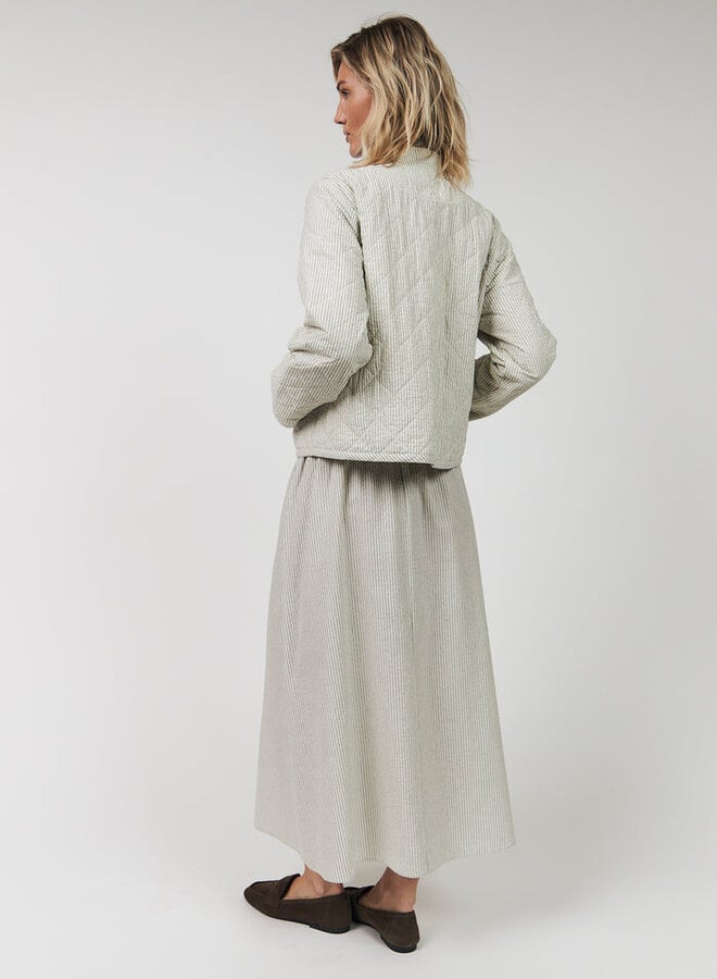 Jupe longue Lollys Laundry Islall crème rayée noire