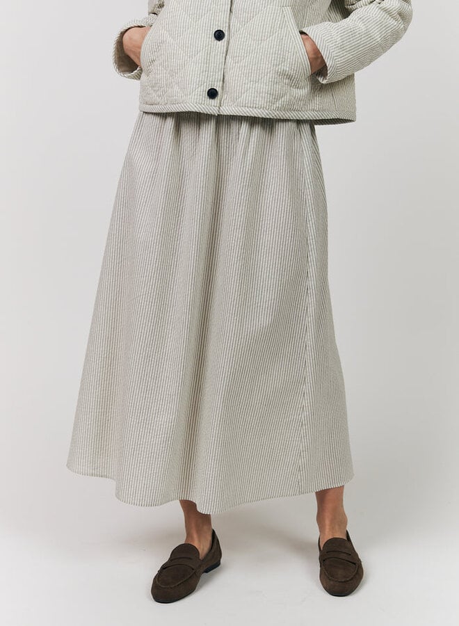 Jupe longue Lollys Laundry Islall crème rayée noire