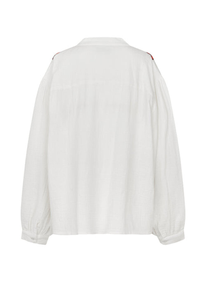 Blouse Lollys Laundry Scottie crème à broderies palmiers & ananas