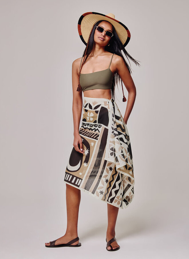 Foulard sarong Echo Solstice noir & beige