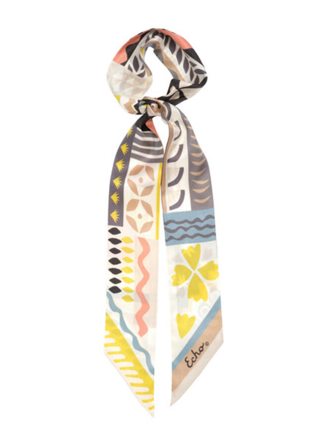 Foulard de tête Echo Coastal Collage beige & jaune multi