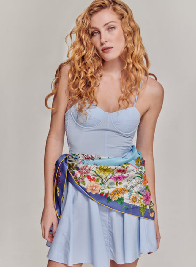 Foulard carré Echo Summer Bounty fleuri rouge & bleu multi