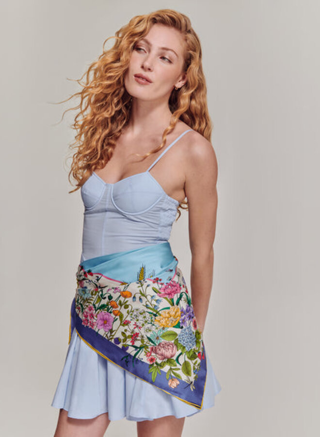 Foulard carré Echo Summer Bounty fleuri rouge & bleu multi