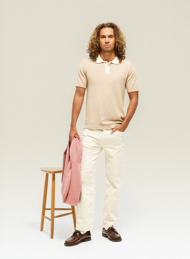 Polo Mos Mosh Gallery Francesco en tricot beige dune