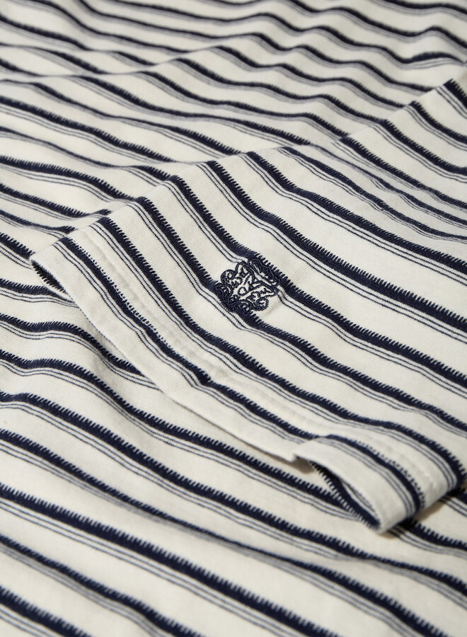T-shirt Mos Mosh Gallery Dani Stripe rayé écru & bleu marine