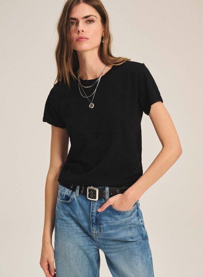 T-shirt Velvet Originals Marika en coton slub noir