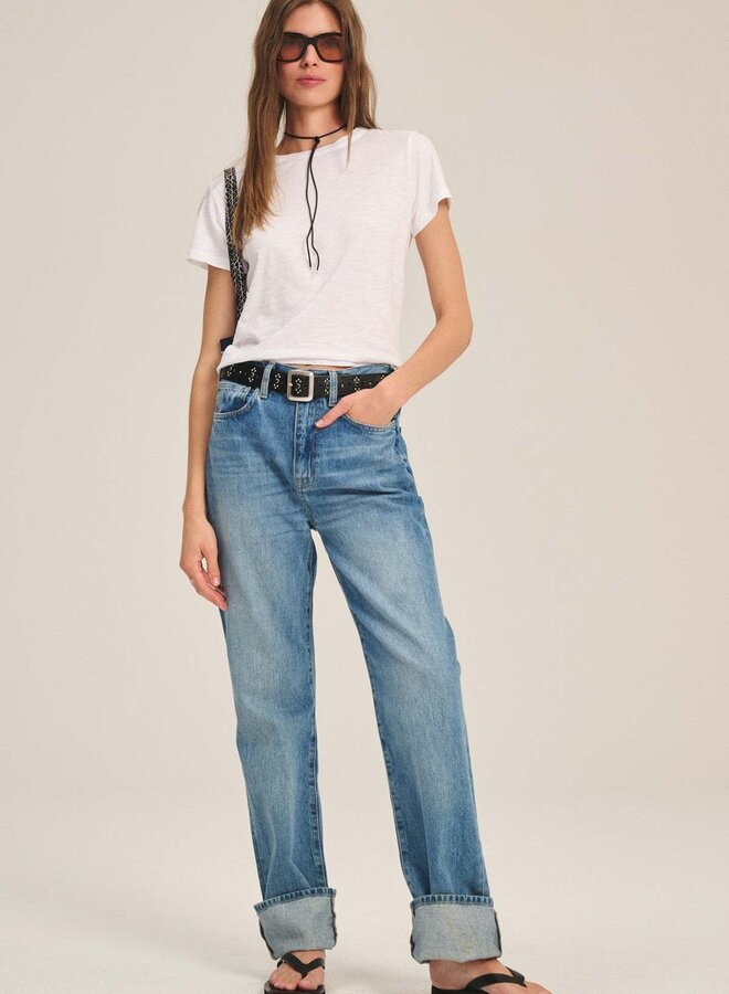 T-shirt Velvet Originals Marika en coton slub blanc