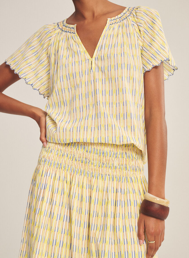 Jupe midi Velvet Deborah imprimée jaune