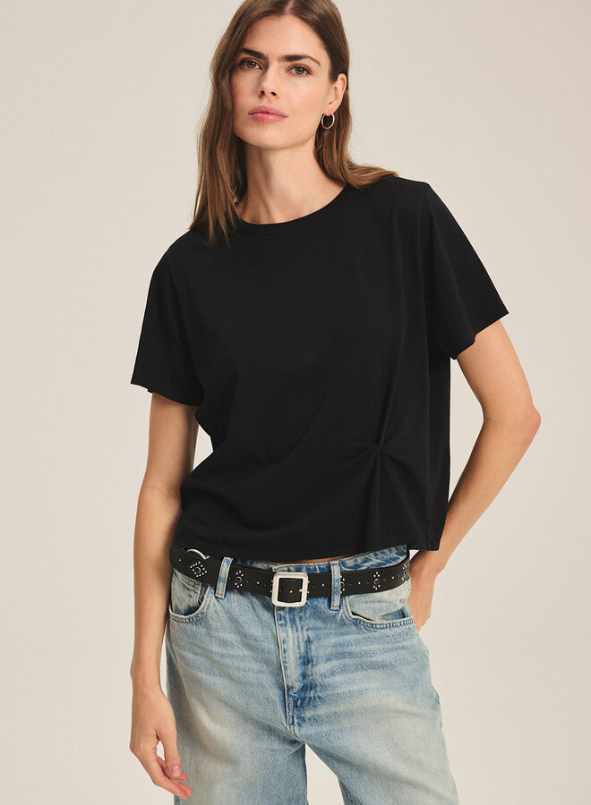 T-shirt Velvet Rhou avec plissé à la taille noir