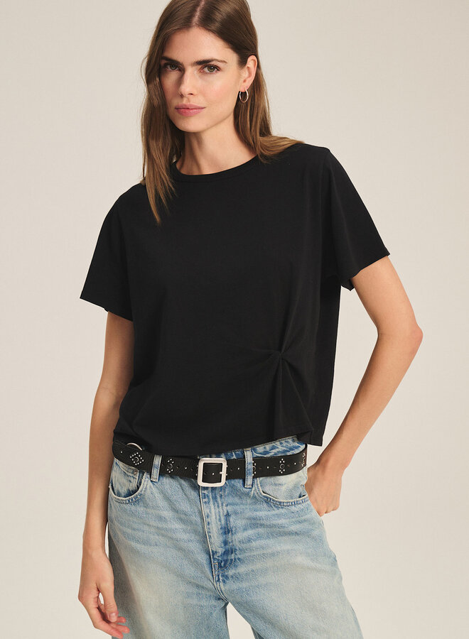 T-shirt Velvet Rhou avec plissé à la taille noir
