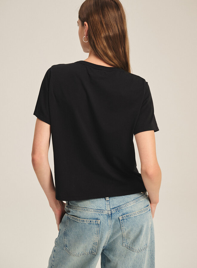 T-shirt Velvet Rhou avec plissé à la taille noir