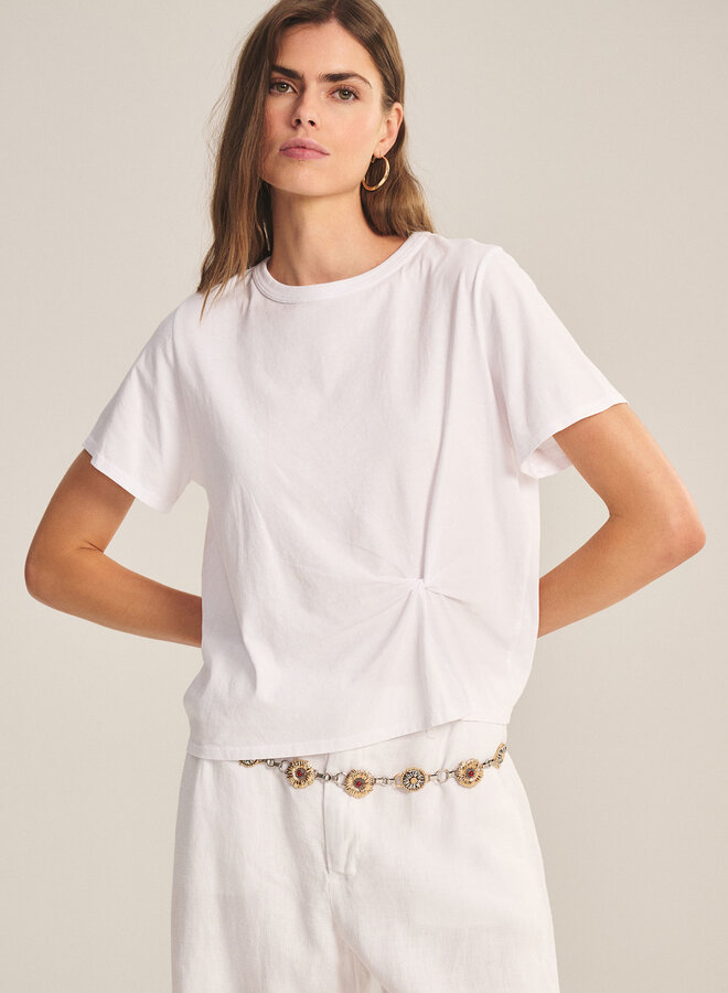 T-shirt Velvet Rhou avec plissé à la taille blanc