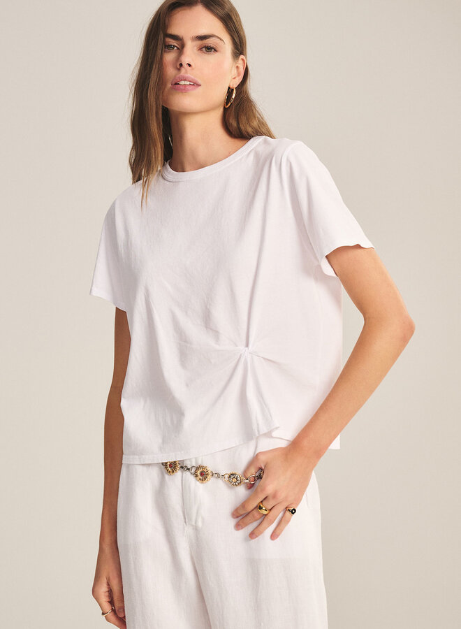 T-shirt Velvet Rhou avec plissé à la taille blanc