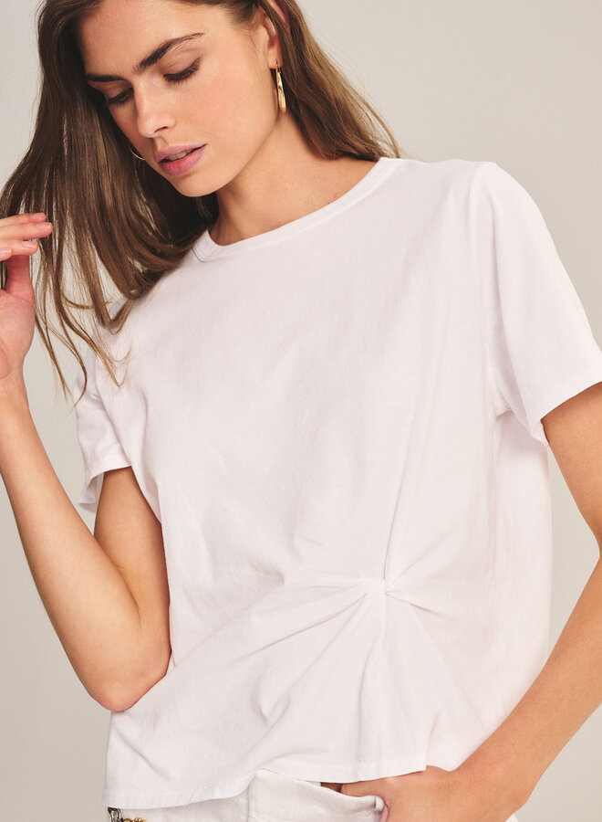 T-shirt Velvet Rhou avec plissé à la taille blanc