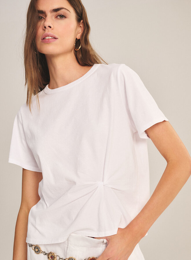 T-shirt Velvet Rhou avec plissé à la taille blanc