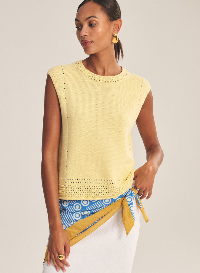 Tricot Velvet Vanny sans manches jaune