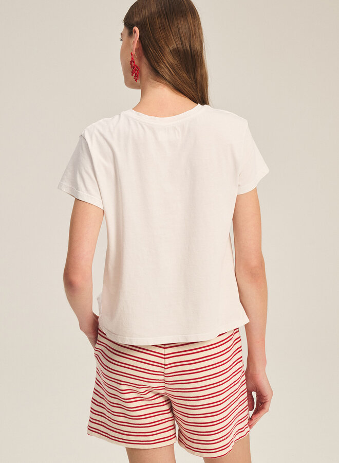 T-shirt Velvet Tia à col rond écru