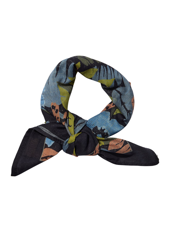 Foulard de cou Mos Mosh Gallery Wild bleu marine imprimé rose, bleu multi