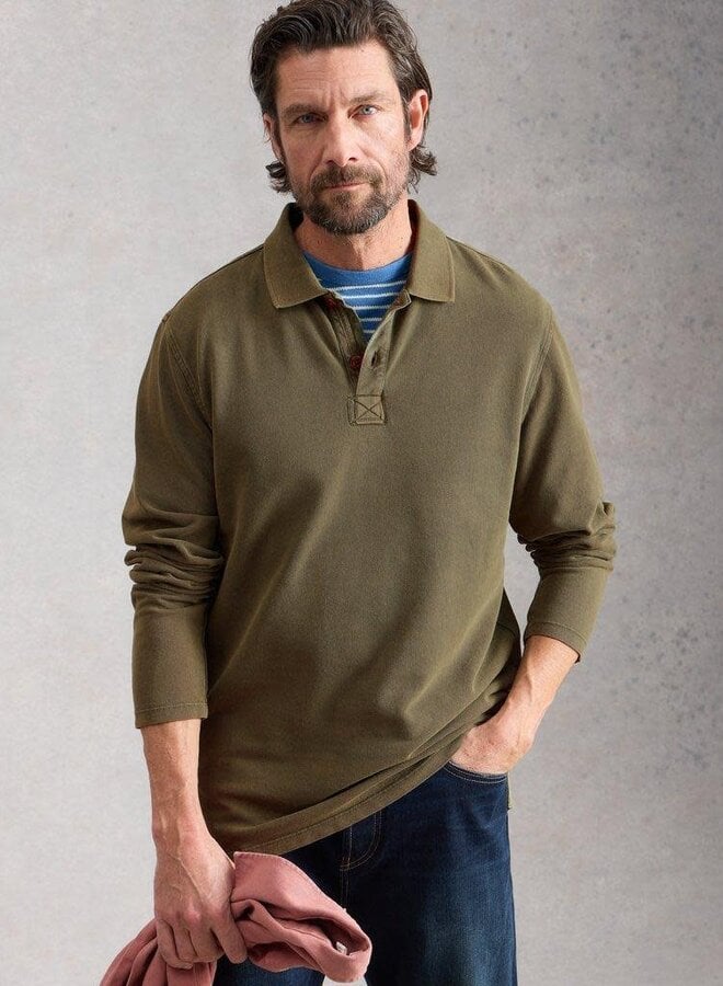 Polo White Stuff Utility à manches longues vert khaki