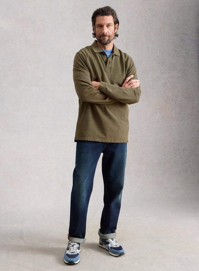 Polo White Stuff Utility à manches longues vert khaki