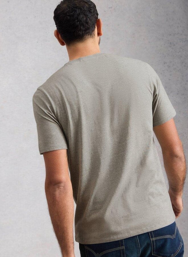 T-shirt White Stuff Horsham Stamp gris mélange à dessins de pêche bleus