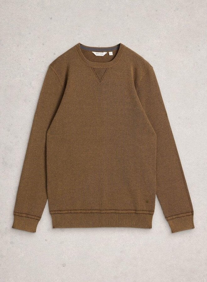 Tricot White Stuff Attadale à col rond brun camel