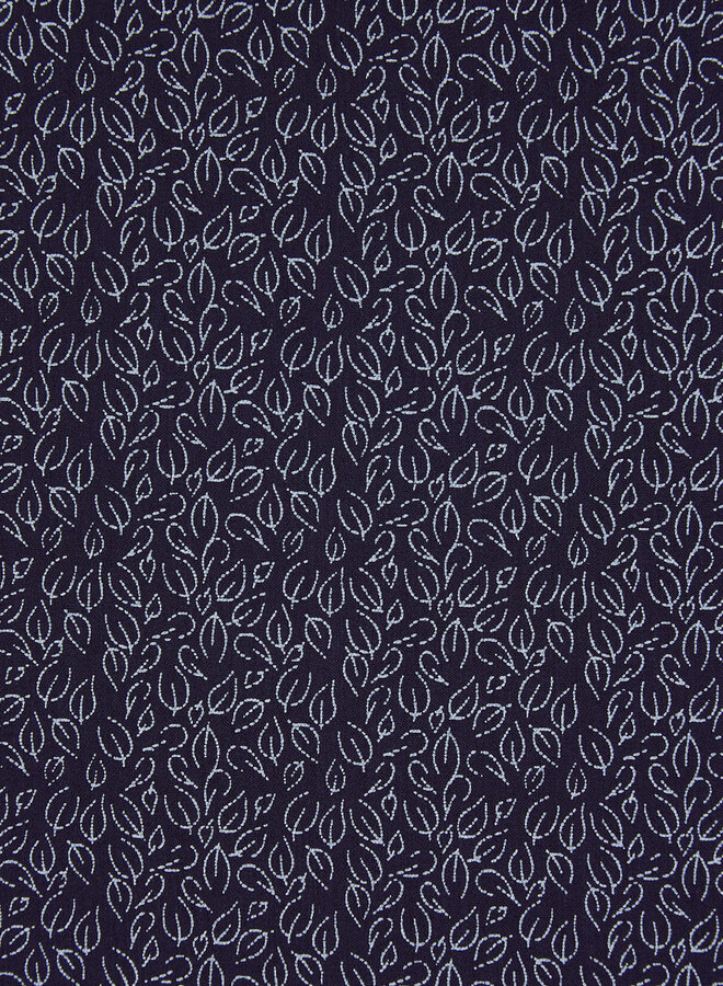 Chemise Michael Kors à manches courtes en jersey bleu marine à petites feuilles bleu ciel