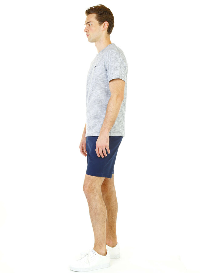 T-shirt Michael Kors à col rond chiné bleu marine & blanc