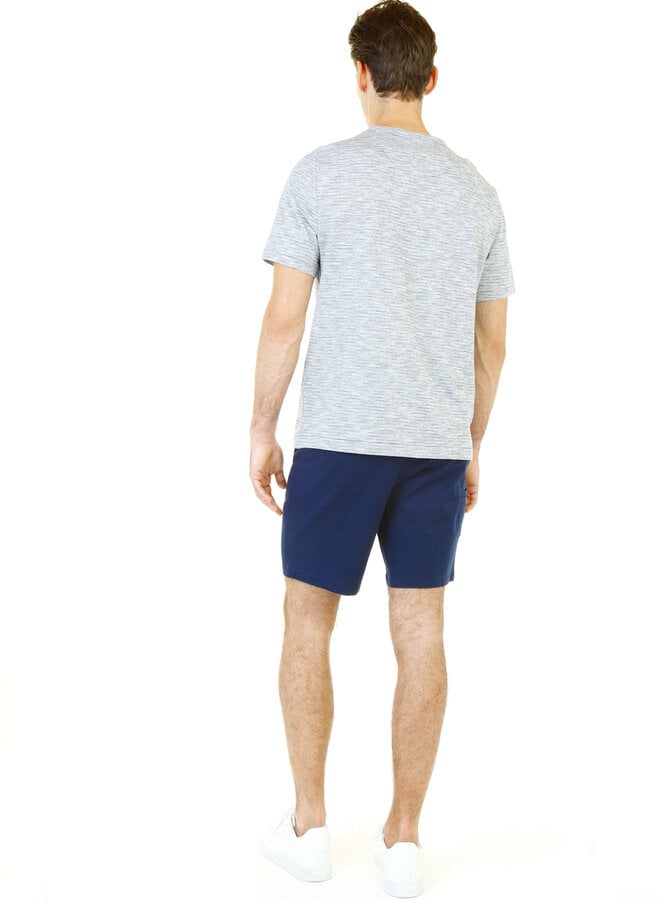 T-shirt Michael Kors à col rond chiné bleu marine & blanc