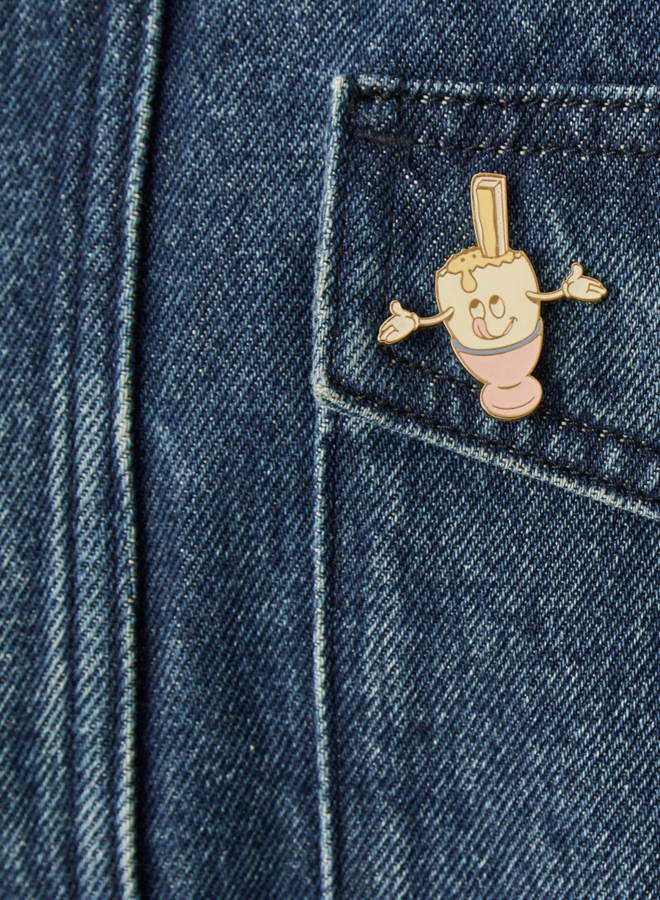 Broche Des Petits Hauts Matou - Oeuf à la coq rose