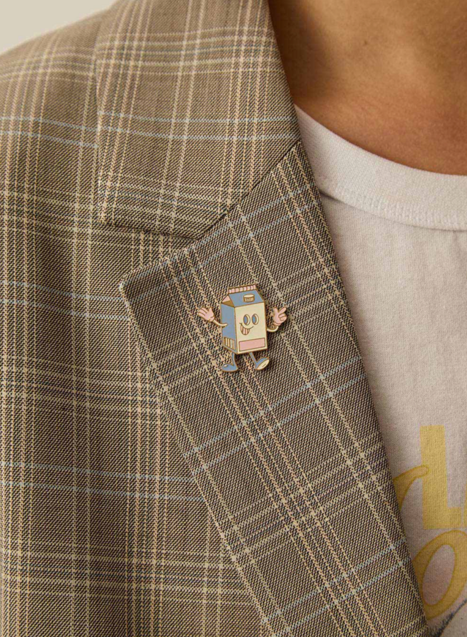 Broche Des Petits Hauts Miko - Petite pinte de lait bleu & rose