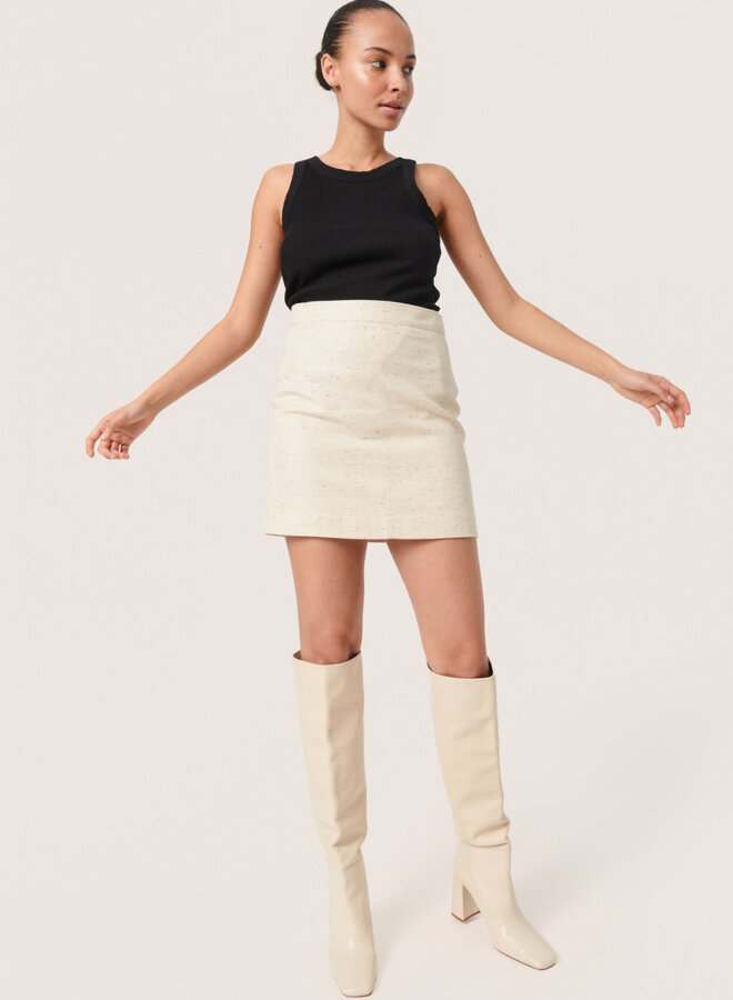 Jupe Soaked in Luxury Sus en tweed écrue & noire
