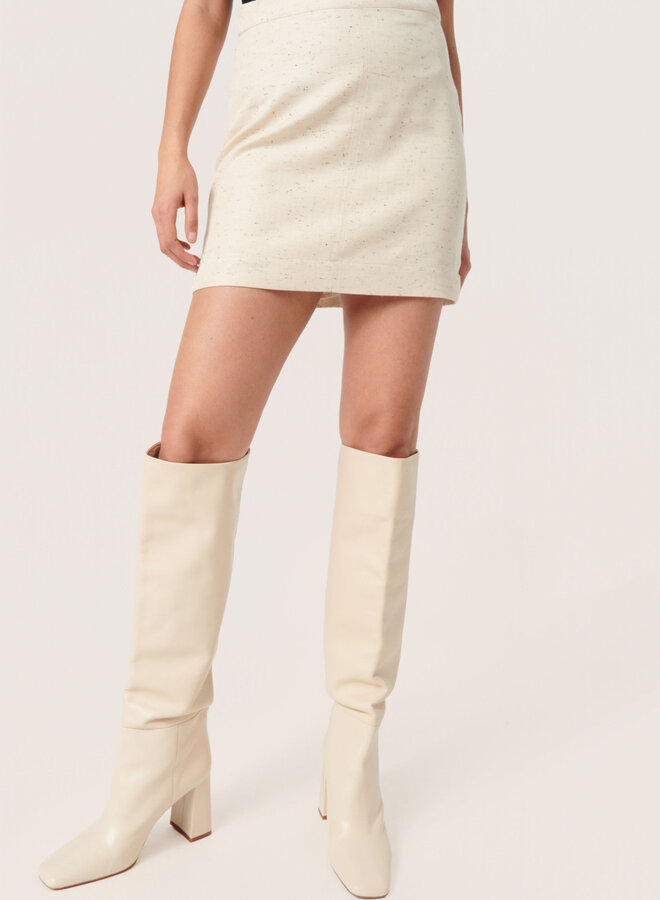 Jupe Soaked in Luxury Sus en tweed écrue & noire