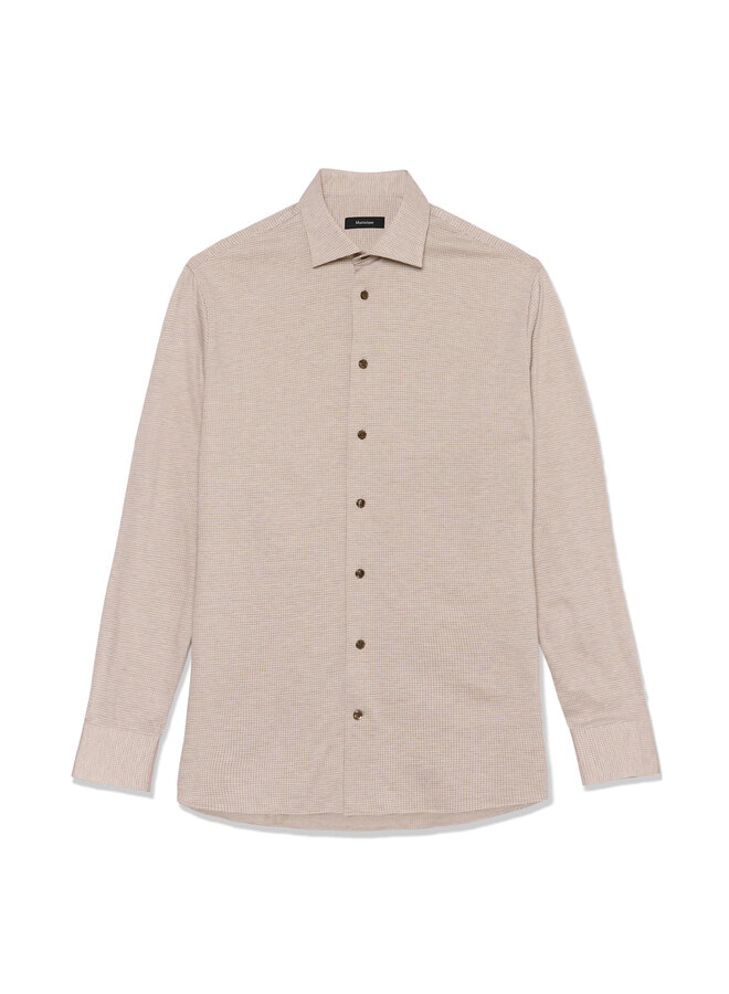 Chemise Matinique Marc pied-de-poule beige taupe plaza