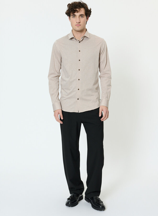 Chemise Matinique Marc pied-de-poule beige taupe plaza