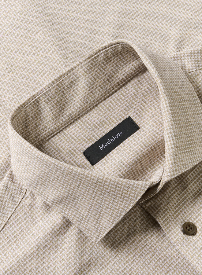 Chemise Matinique Marc pied-de-poule beige taupe plaza