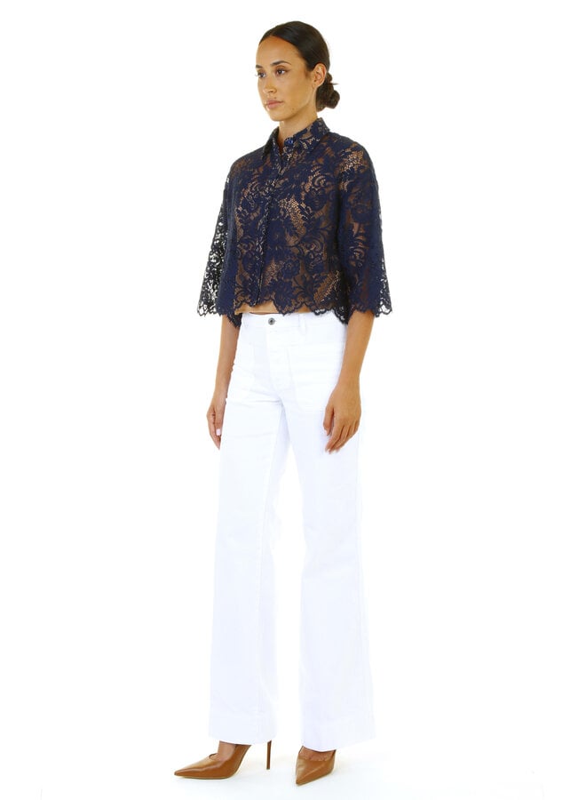 Blouse Michael Kors en dentelle bleu marine