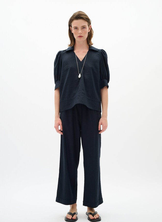 Pantalon InWear Rimone en mélange de lin noir