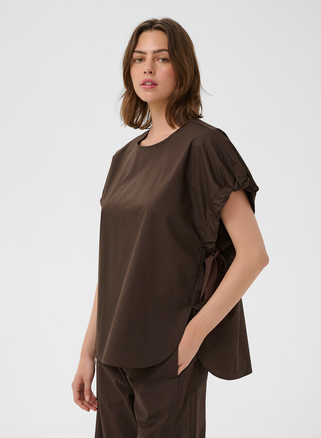 Blouse InWear Raven à manches ballons nouées brun café