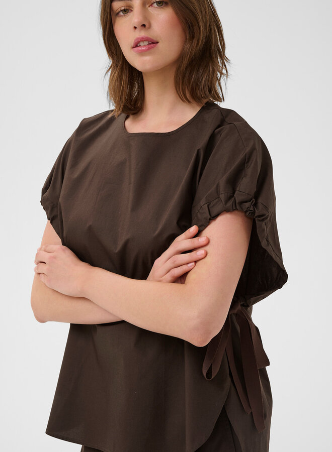 Blouse InWear Raven à manches ballons nouées brun café