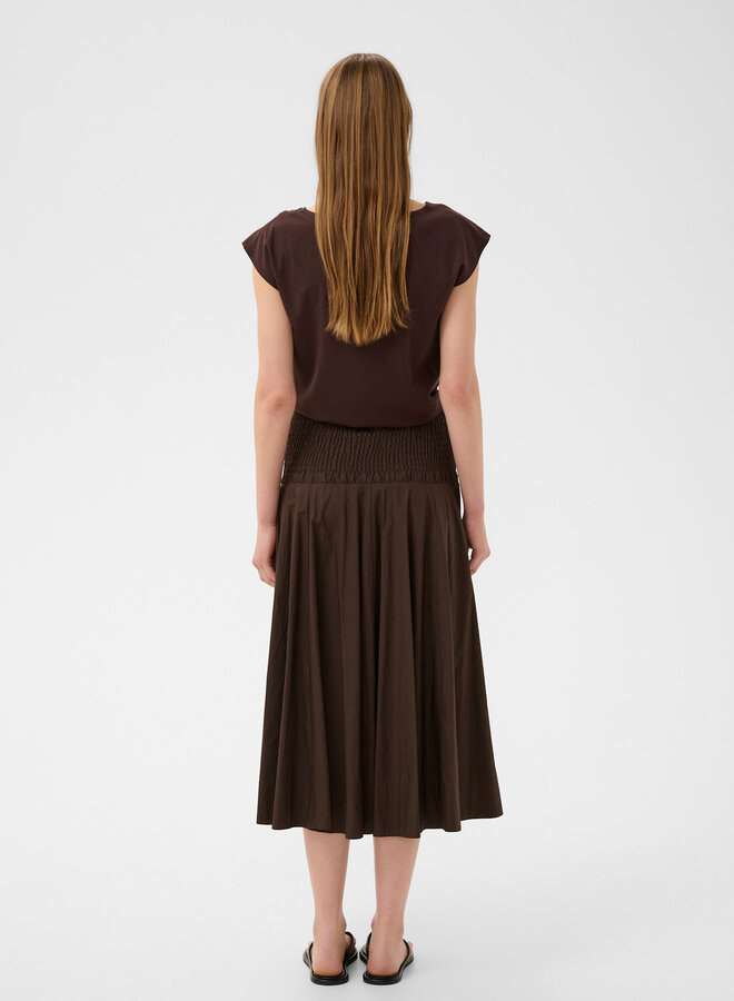 Jupe InWear Raven à taille nid d’abeille brun café