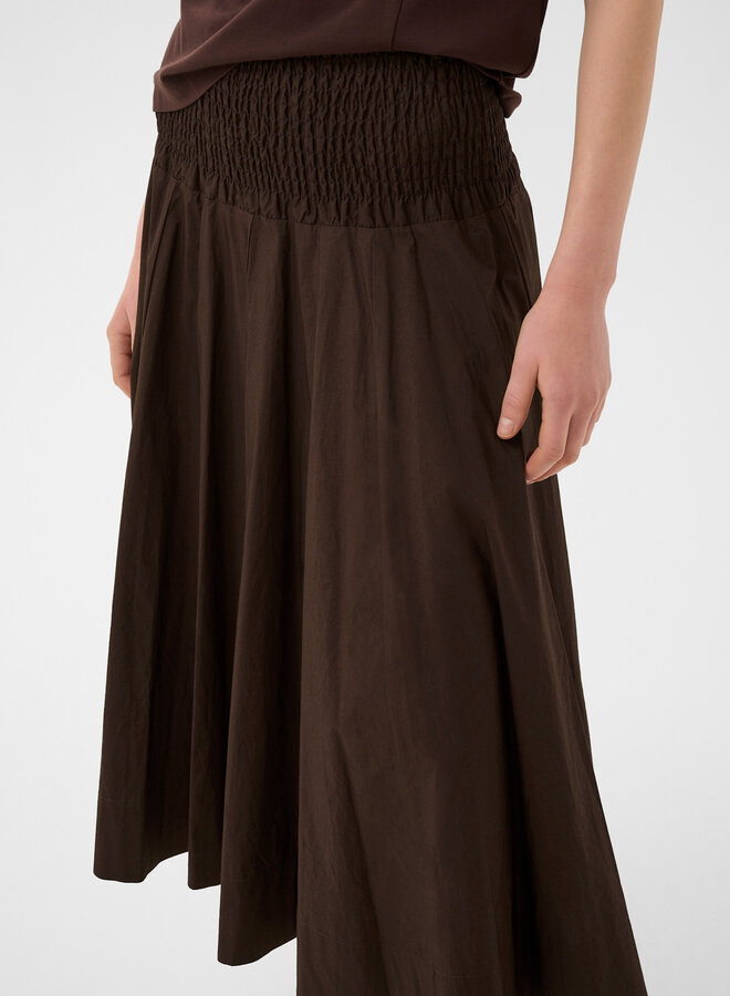 Jupe InWear Raven à taille nid d’abeille brun café