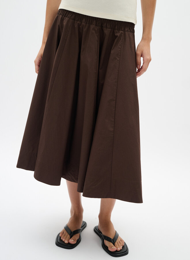 Jupe InWear Raven à taille nid d’abeille brun café