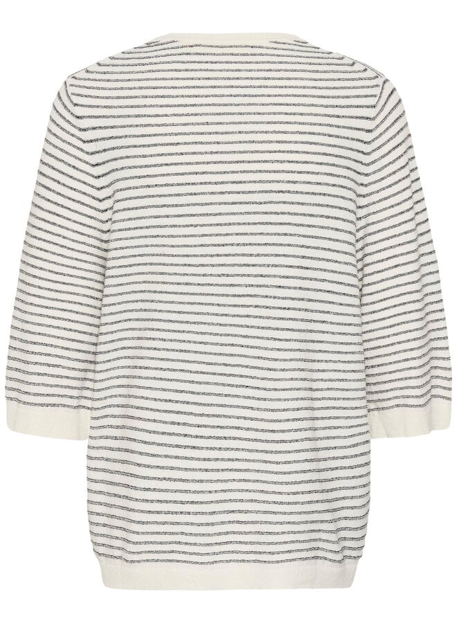 Tricot InWear Nola à manches aux coudes écru rayé noir