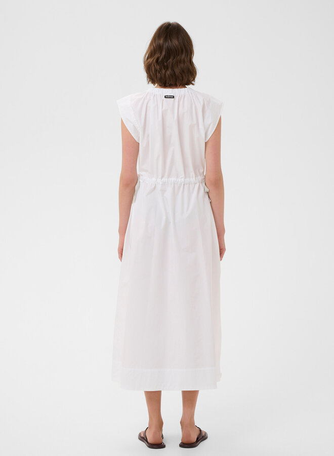 Robe longue InWear Ellin blanche à taille coulissante avec ruban gris pâle