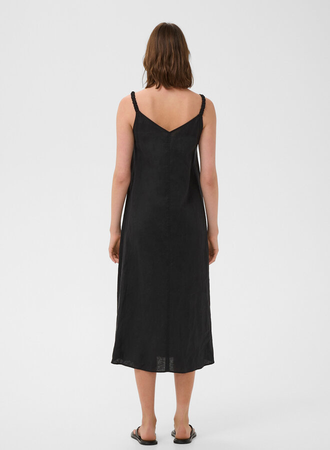 Robe midi InWear Elinor à bretelles & col V en lin noir