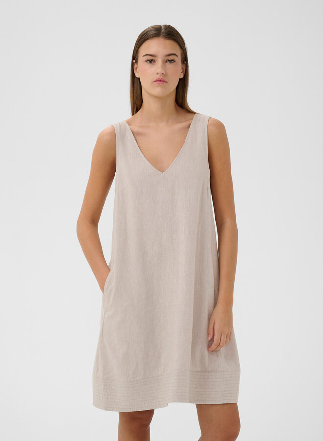 Robe InWear Edith à bretelles larges & col V beige naturel