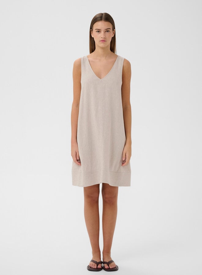 Robe InWear Edith à bretelles larges & col V beige naturel