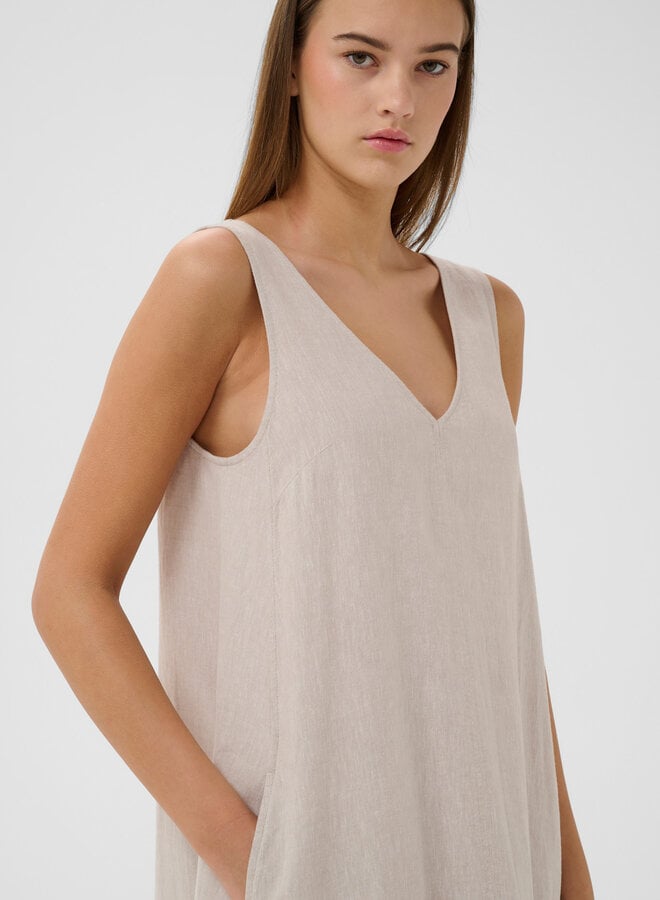 Robe InWear Edith à bretelles larges & col V beige naturel