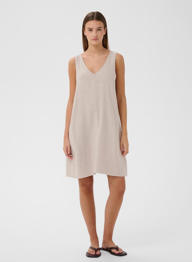 Robe InWear Edith à bretelles larges & col V beige naturel